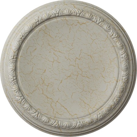 Ekena Millwork Carlsbad Ceiling Medallion (Fits Canopies up to 14 1/4"), 19 1/2"OD x 1 3/4"P, Pot of Cream Crackle CM19CAPCC